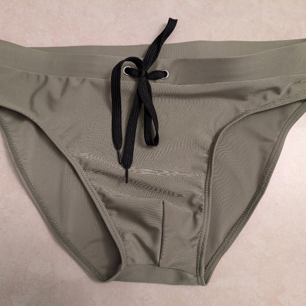 Olive green swim briefs